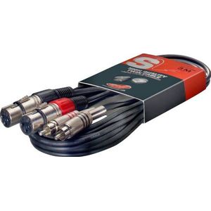 Stagg 25018317 3 m S-serie Twin RCA Male naar Twin XLR Female kabel