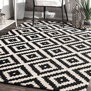 nuLOOM Kellee tapijt, wol, zwart, 2 x 3 inch