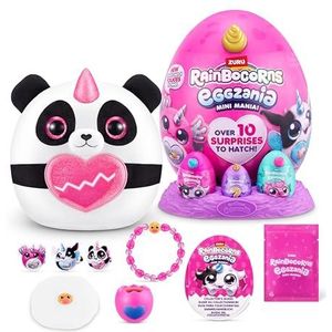 Rainbocorns ZURU Eggzania Mini Mania, Panda, van ZURU Plush Surprise Unboxing met Animal Soft Toy, ideaal voor meisjes met fantasierijk spel (panda)