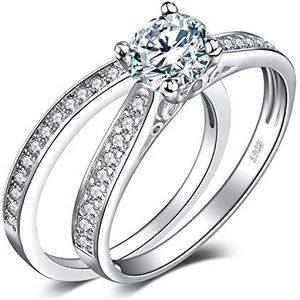 JewelryPalace 1,3 karaat solitaire zirkonia damesring van 925 sterling zilver, verlovingsring voor dames, ringen verjaardag, bruiloft, belofte, trouwring, sieraden dames, Edelsteen, Zirkoniumoxide