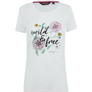 Regatta T-shirt van 100% biologisch katoen, milieuvriendelijk, Filandra IV met opdruk, design T-shirt/polos/jassen voor dames, Wit Wild