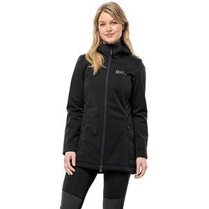 Jack Wolfskin Windhain Jas W Softshelljas voor dames, zwart.