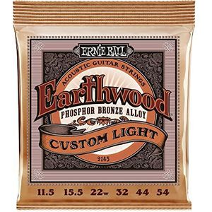 Ernie Ball Earthwood Custom Light Phosfor Bronze akoestische gitaarsnaren – 11,5-54 gauge