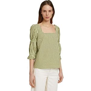 Tom Tailor Denim Damesblouse, 28949, klein groen geruit