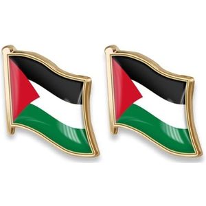 AWAVM 2 stuks Palestina Vlag Pin Bulk Pin Metalen Legering Souvenir Hat Kleding Rugzak Palestina Vlag Houder Metaal, Metaal