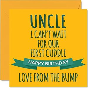 Grappige verjaardagskaarten voor oom - eerste knuffel - verjaardagskaart voor oom van Bump, verjaardagscadeaus voor oom, 145 mm x 145 mm, speciale wenskaarten cadeau voor oom