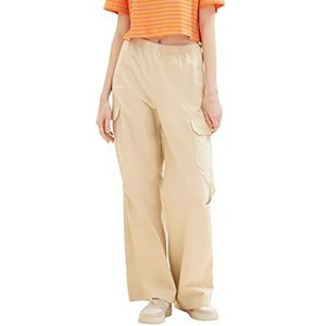 TOM TAILOR Denim Pantalon cargo pour femme coupe droite, 31700 - Dusty Sable Beige, XXL