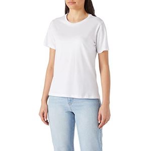 Koton Basic damesshirt met korte mouwen, katoenen T-shirt, offwhite (001)