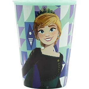 Disney Frozen Elsa Anna Olaf - blauw glas voor meisjes - 260 ml - met drinktuit - geschikt om gemakkelijk te drinken