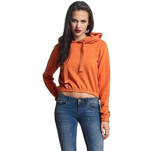 Urban Classics Dames capuchontrui Interlock Sweatshirt, Roest oranje.