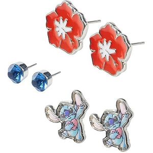 Disney Stitch sieraden, sieradenset voor dames, meisjes, Lilo en Stitch, officiële accessoires, cadeau-idee, Stitch, halsketting, hanger, armband, oorbellen, Zink