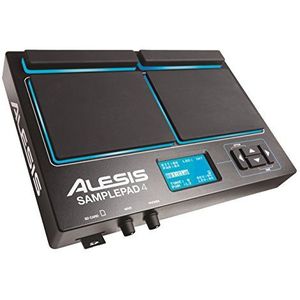 Alesis Sample Pad 4 – MultiPad Sampler en ontspanner voor samples en percussie, ultra compact met 4 gevoelige zones, 25 batterijsets, SD/SDHC-kaartlezer, effecten en USB/MIDI-uitgang