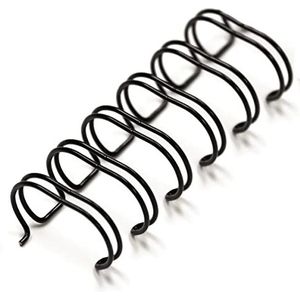 Albyco Wire-o draadbinderkammen zwart – metalen ringen – 9,5 mm – tot 65 vellen – 100 stuks