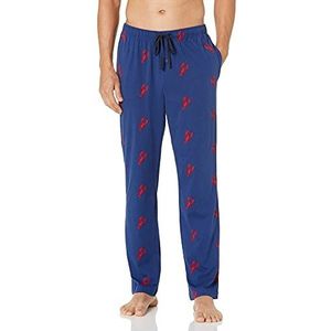 Nautica heren slaapbroek, karabijnhaak blauw, XL, Zachte pyjamabroek van 100% katoen met elastische tailleband