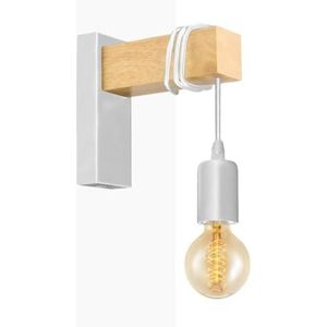 B·LED BARCELONA LED BarcelonaLED wandlamp van natuurlijk hout met E27 fitting Nordic retro stijl voor hal slaapkamer woonkamer