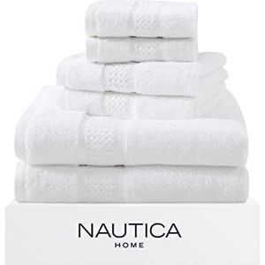 Nautica Oceane Collection | 6-delige set - decoratief luxe hotel & spa kwaliteit badkamerlinnen, absorberend en robuust, 6-delig, wit