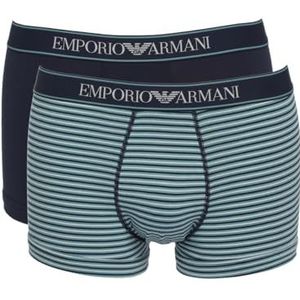 Emporio Armani Emporio Armani Set van 2 boxershorts voor heren, met gekleurde strepen, Trunks (2 stuks), Artic/Marine Stripe