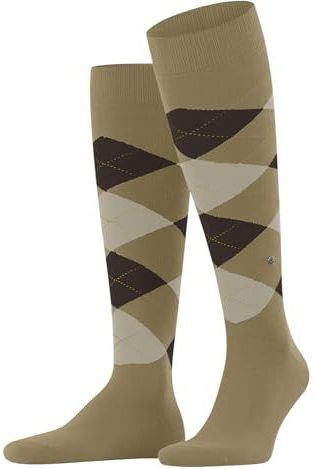 Burlington Heren King Lange Sokken Ademend Duurzaam Biologisch Katoen Fancy Platte Teennaad voor dagelijks leven en werk Eenheidsmaat cadeau-idee 1 paar, Beige Crystal 4409, 40-46