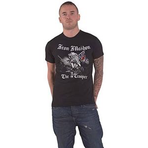 Iron Maiden Sketched Trooper T-shirt voor heren, korte mouwen, ronde hals, zwart, XL