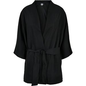 Urban Classics Kimono van keperstof voor dames, damesjas, zwart.