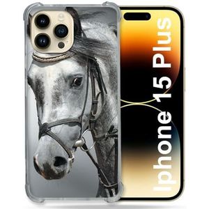 Cokitec Versterkte hoes voor iPhone 15 Plus (6.7) dier paard wit
