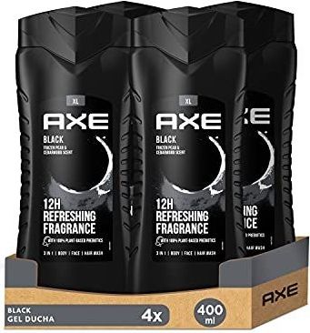 Axe Douchegel voor heren, zwart, 4 x 400 ml