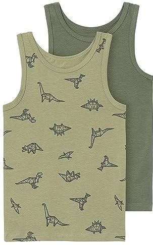 Bestseller A/S NMMTANK Top 2P Sage Dino Noos T-shirts, 86 baby, salie, 86, Salie