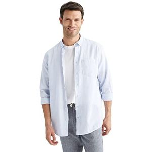 DeFacto X7190az Tuniek T-shirt voor heren, Lt.Blauw