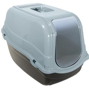 Rosewood Eco Line Kattentoilet van gerecycled kunststof met deksel en koolstoffilter, ijsblauw/zwart