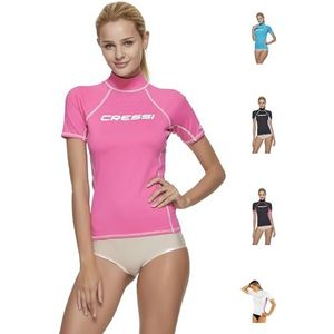 Cressi Rash Guard shirt met korte mouwen voor dames, van elastische stof met bescherming tegen uv-stralen van de zon (UPF) 50+ dames, Roze