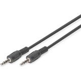 DIGITUS audio verbindingskabel - 3.5mm jack naar 3.5mm jack - AUX-kabel - stereo kabel - 1,5m - zwart - voor hifi, home cinema, soundbar, computer