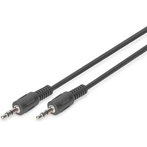 DIGITUS audio verbindingskabel - 3.5mm jack naar 3.5mm jack - AUX-kabel - stereo kabel - 1,5m - zwart - voor hifi, home cinema, soundbar, computer