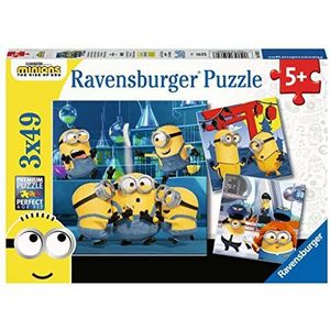 Grappige Minions Puzzel (3 x 49 stukjes) - Stripfiguren, 5 jaar