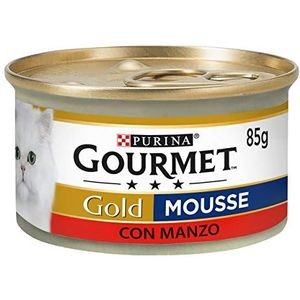 Gourmet Purina Gold Natvoer voor katten, mos met rundvlees - 24 x 85 g (24 x 85 g)