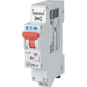10A PLG, Ph+N, veerklem, 4,5 kA (EN 60898) C curve