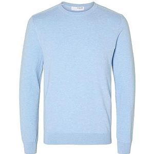 Selected Homme Pull en tricot Slhberg Crew Neck Noos pour homme, Bleu ciel, S