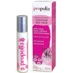 PROPOLIA - Bio - Contour des Yeux - Soin défatiguant, anti-rides et anti-cernes - Gelée royale, Bleuet, Marron d’inde & Caféine - Fabriqué en France - Roll-on 15 ml