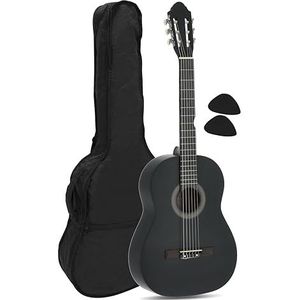 Navarrez NV12 klassieke gitaar 4/4 zwart incl. Gig Bag, plectrums