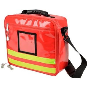 GIMA CUBO noodtas voor reddingswerkers, leeg, polyester, pvc-coating, kleur rood, afmetingen 28 x 34 x 13 cm, met schouderriem, binnen- en buitenvak met ritssluiting en 2 afneembare handtassen