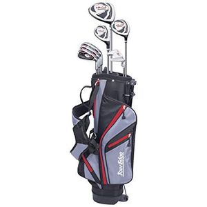 Tour Edge HL-J Junior golfset compleet met tas (Gaucher, grafiet, 1 putter, 3 ijzers, 1 hybride, 1 fairway, 1 pilot 9-12 jaar) rood