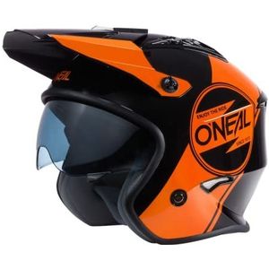 O'NEAL Enduro Adventure Street Motorhelm, veiligheidsnormen ECE 22.05, ABS-schaal, geïntegreerde zonneklep, volt helm Corp V.22, volwassenen, zwart/oranje, maat S