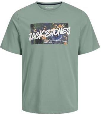 JACK & JONES Jjhawaii Shape Tee Ss Crew Neck Jjhawaii Shape Tee Ss Crew Neck Heren (1 stuk), ijsberg groen, M