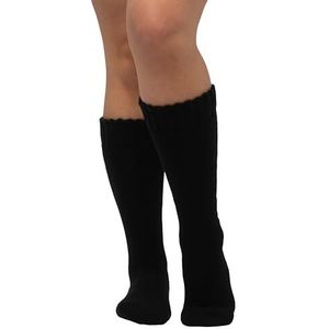 Ulla Popken, Fleece hoge sokken voor dames, zwart, 39-42 EU, zwart.