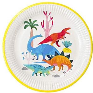 Talking Tables Dinosaurus papieren borden - plasticvrij! Ideaal voor verjaardagsfeestjes voor meisjes of jongens, baby shower Robuust, 8 stuks
