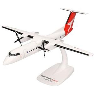 Herpa QantasLink DHC-8-300 vliegtuigmodel, schaal 1/100, snap-fit model, verzamelstuk, vliegtuig met standaard, plastic figuur