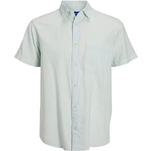 JACK & JONES Jortulum Linen T-shirt SS heren korte mouwen, Lichtblauw.