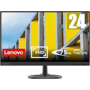 Lenovo D24-20 Gaming Monitor 23,8 inch 23,8 inch Full HD VA, 75 Hz, 4 ms, HDMI, VGA, FreeSync , zwart