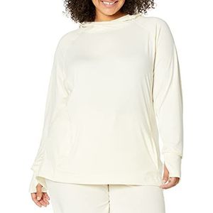 Amazon Essentials Brushed Tech Stretch popover dames hoodie (verkrijgbaar in grote maten), off-white, maat 5X