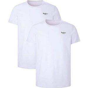 Pepe Jeans Pepe 2p T-shirt voor heren (2 stuks), Wit.