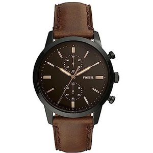 Fossil Heren chronograaf kwarts horloge met armband, 2t donker/bruin, riem